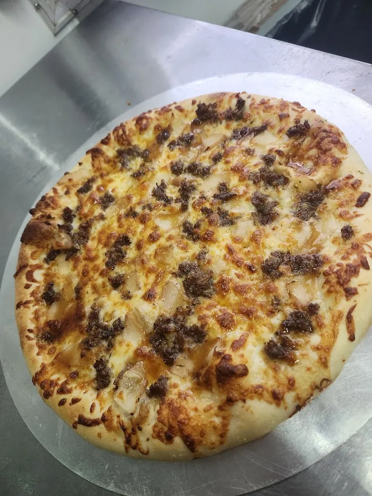 Country Sausage Smoked Pear and Bourbon Sauce